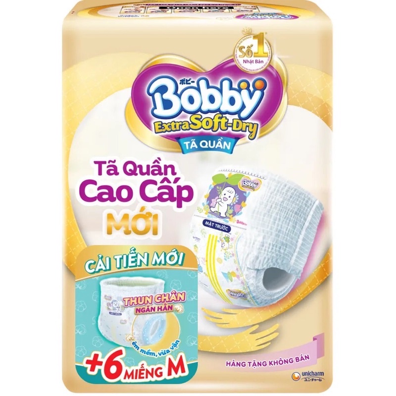 tã bỉm quần Bobby extra soft dry cải tiến M6, L6 , XL6