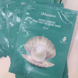 🌸 Mặt Nạ Trắng Da Ngọc Trai Có Serum Giảm Thâm Vùng Mắt Jm Solution Marine Luminous Pearl Deep Moisture Mask🌸