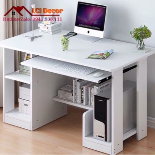 [ Có sẵn  ] Bàn làm việc LCI-2882 (90*40*72cm), Gỗ MDF chống thấm (Trắng)