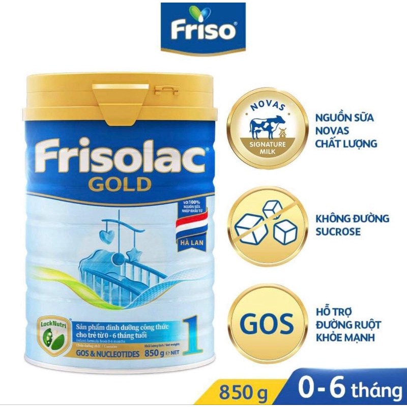 CHÍNH HÃNG sữa bột Frisolac gold 1 850g