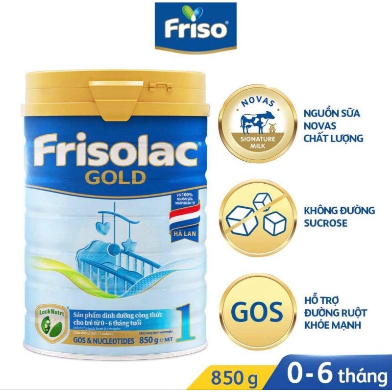 sữa bột Frisolac gold 1 850g HSD tháng 7/2024