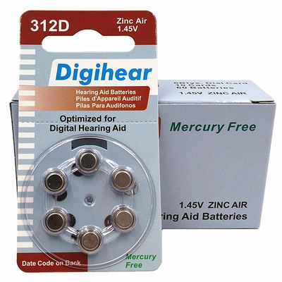 Pin trợ thính 312D A312 1.45V nút trợ thính Pin Digihear điện tử PR41