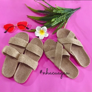 [Ảnh Gấu chụp] Dép cói vintage đi biển bao xinh