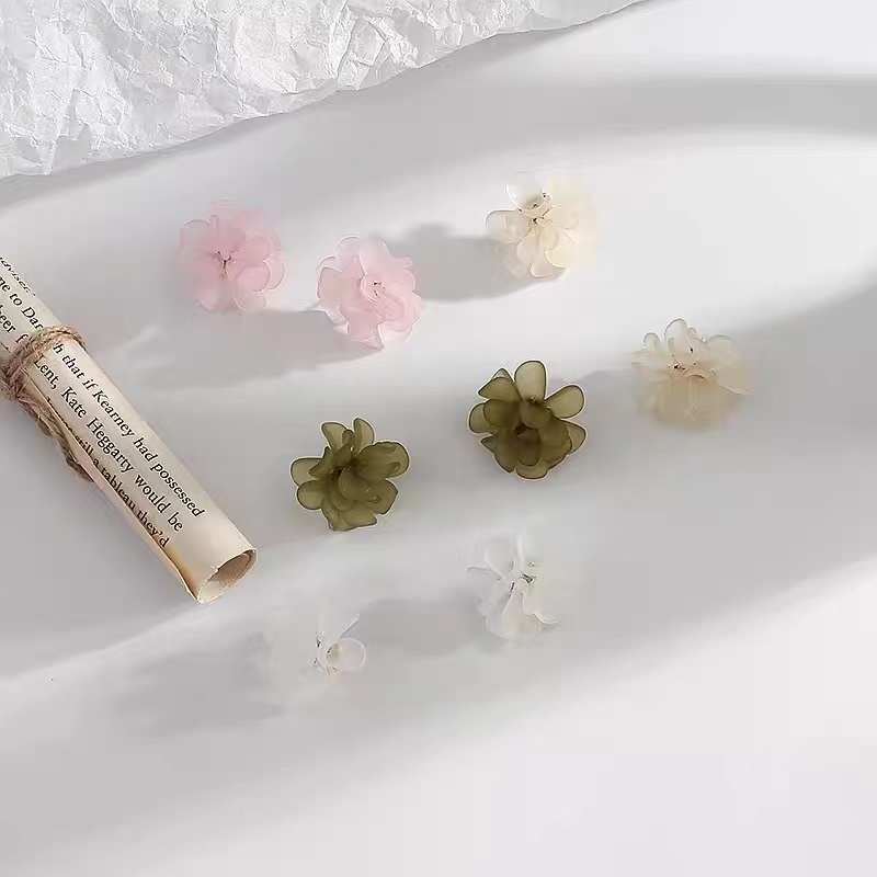 Bông Tai Mạ Bạc 925 Hình Bông Hoa Xinh Xắn Theo Phong Cách Hàn Quốc Dành Cho Nữ