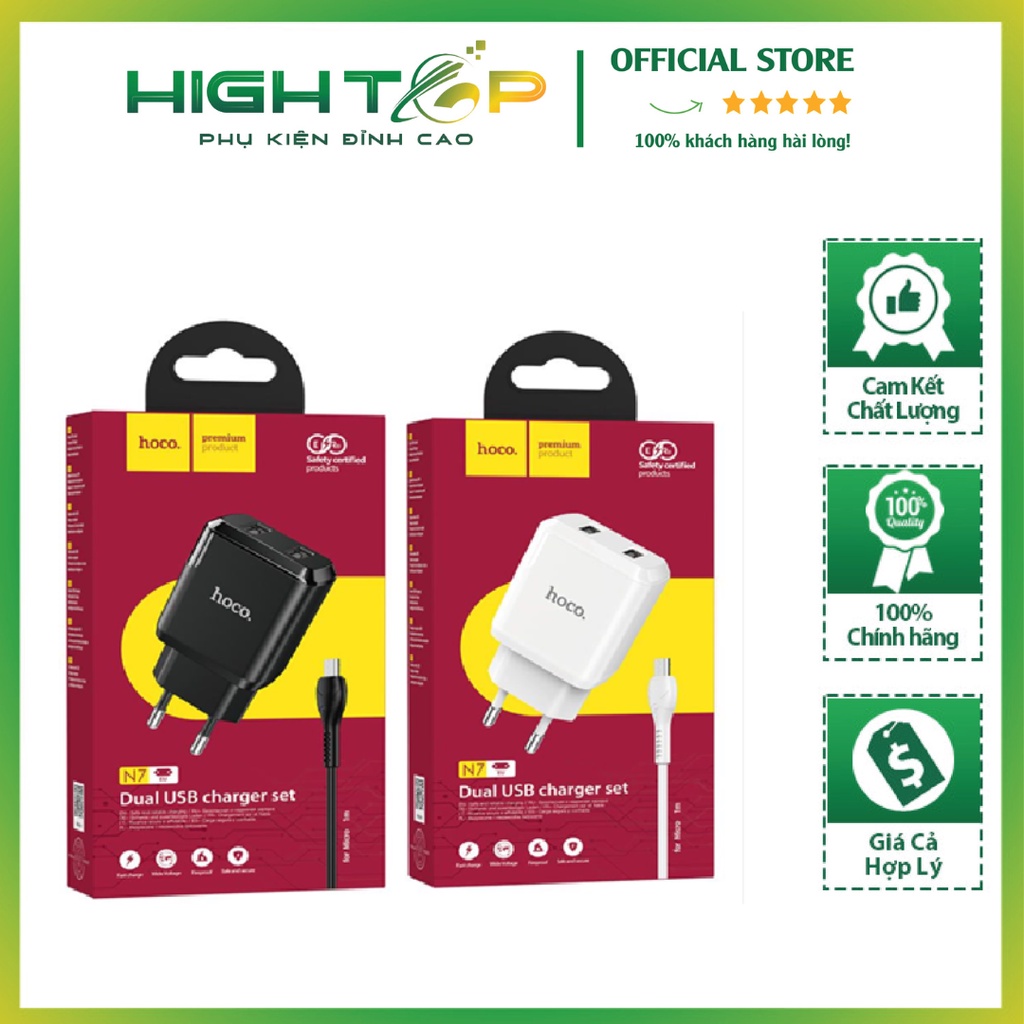 Cốc Sạc Nhanh HOCO N4 BỘ SẠC IP 20W+ QC3.0 (EU)  Hỗ Trợ 2 Cổng Sạc Usbdescriptionn7 Speedy