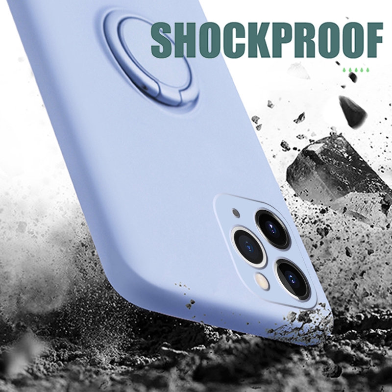 Ốp Điện Thoại Silicone Mềm Mỏng Chống Sốc Có Vòng Nhẫn Cho iPhone 14 13 12 11 Pro MAX X XR XS MAX 8 7 Plus + SE 2020