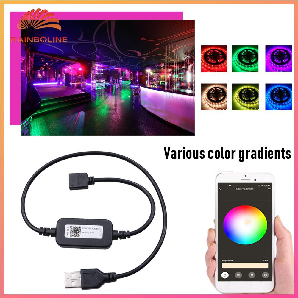 Bộ Điều Khiển Dây Đèn Led Usb Bluetooth Có Thể Điều Khiển Bằng Ứng Dụng Điện Thoại