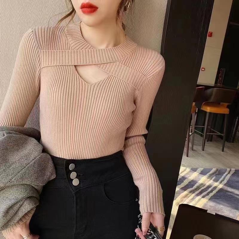 IELGY   Áo sweater Dệt Kim Phong Cách Phương Tây Cho Nữ