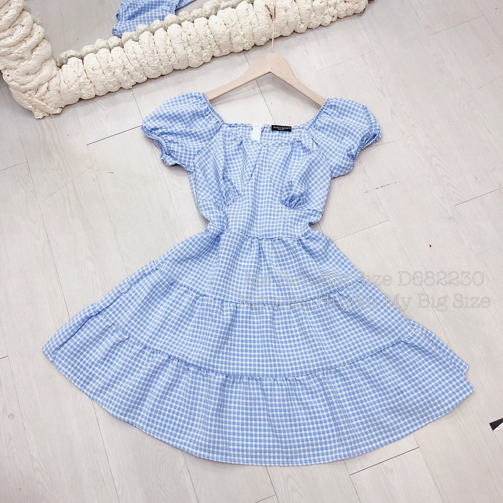 ĐẦM CARO XANH BBD TẦNG BIGSIZE D682 ❤ FREESHIP ❤ HÌNH THẬT 100% SHOP TỰ CHỤP