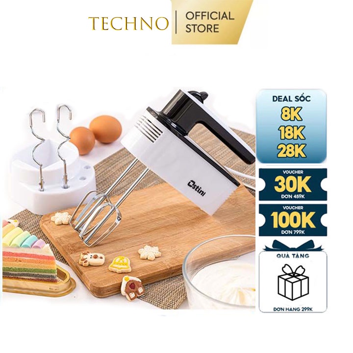 Máy đánh trứng đánh kem trộn bột 5 chế độ Ostini - dòng máy đánh trứng cầm tay cao cấp đa năng tiện lợi - BH 12 tháng