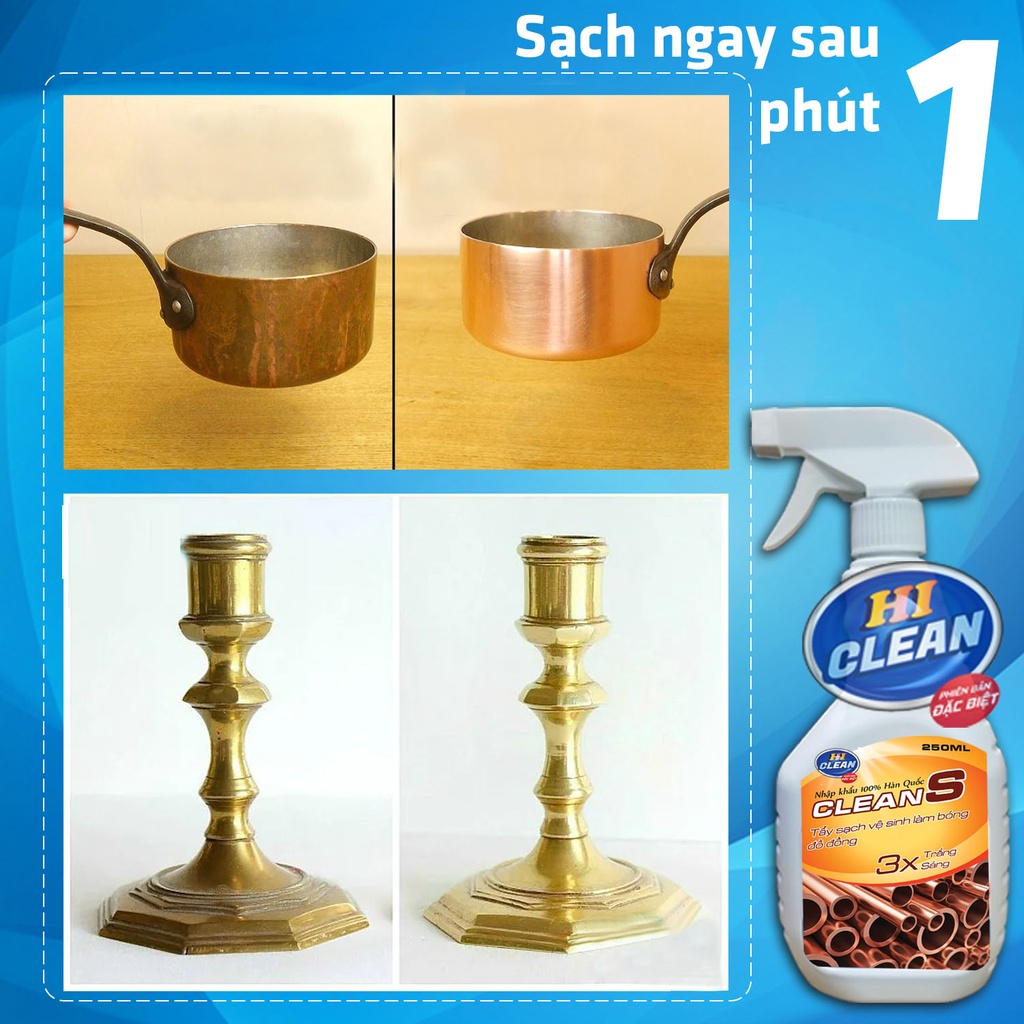 Dung dịch làm sạch đồ đồng Hàn Quốc dạng xịt, tẩy gỉ đồng, đánh bóng đồ đồng, đồ thờ cúng 350ml