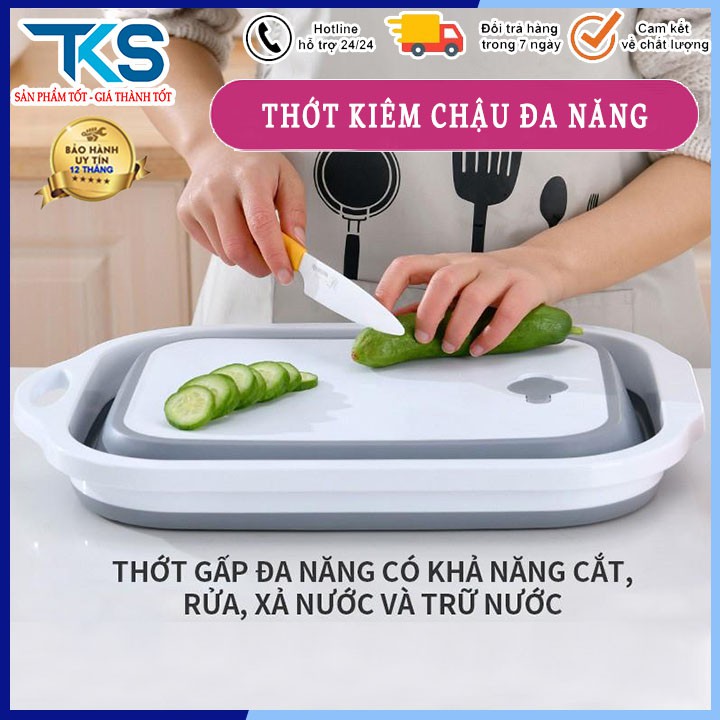 Thớt gấp gia dụng đa năng kiêm chậu rửa, thớt bảo vệ môi trường chống ẩm mốc với phong cách Nhật Bản
