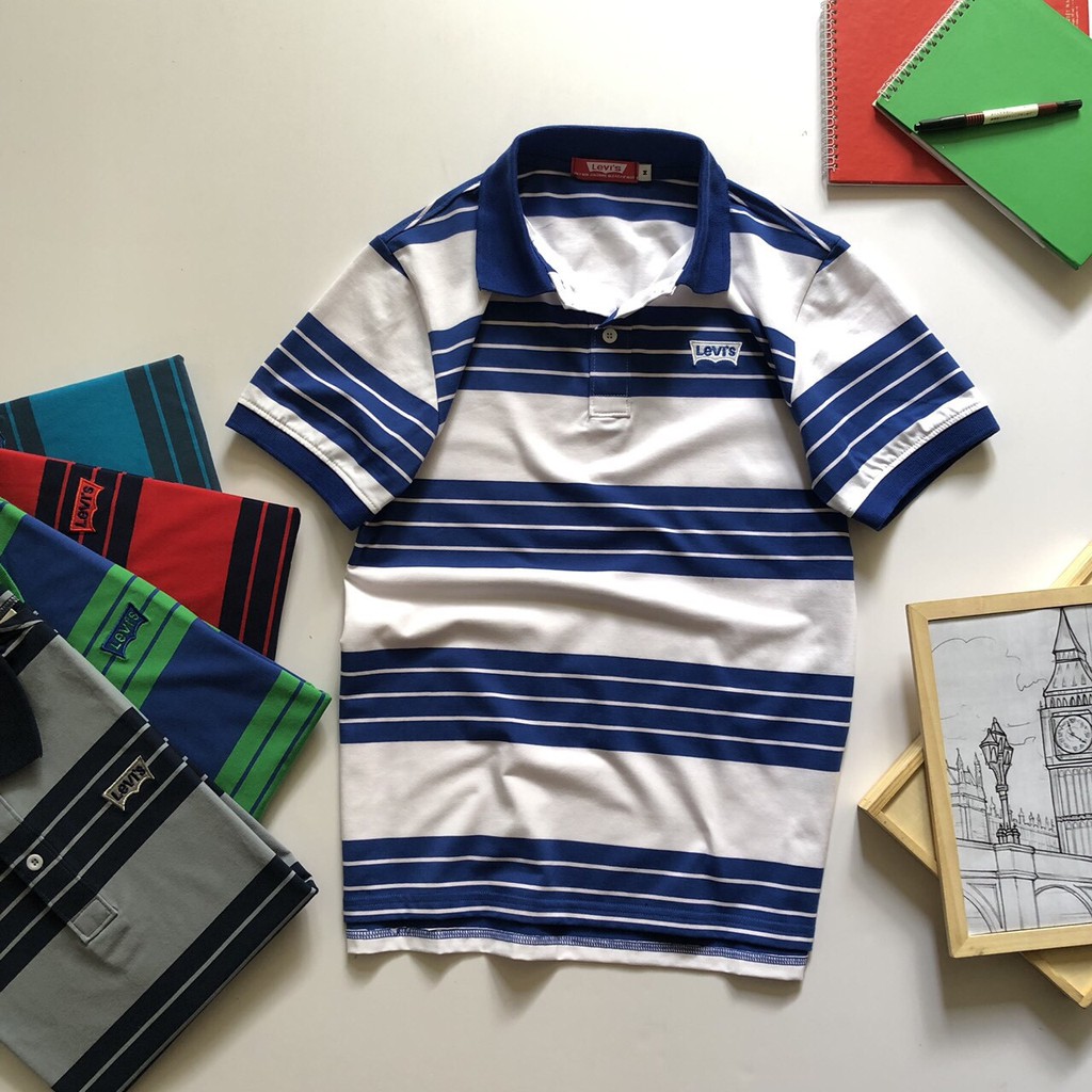 ÁO THUN NAM CAO CẤP CỔ BẺ SỌC | BigBuy360 - bigbuy360.vn