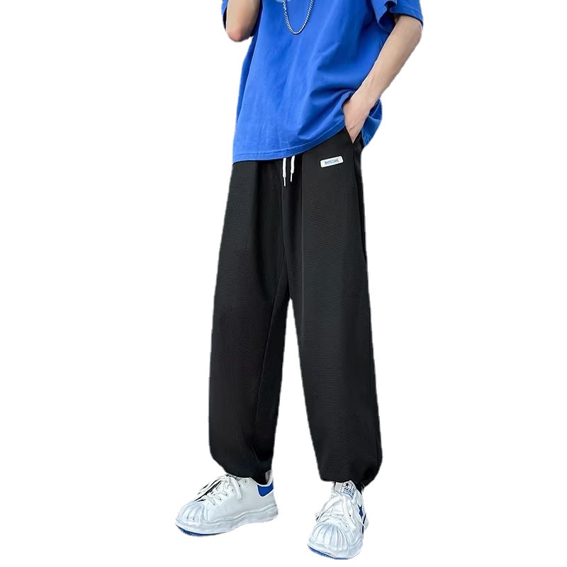 Quần Dài Dáng Rộng Lưng Thun Co Giãn Thoải Mái Phong Cách Hip Hop Đường Phố Hàn Quốc Cỡ Lớn M-3XL Cho Nam