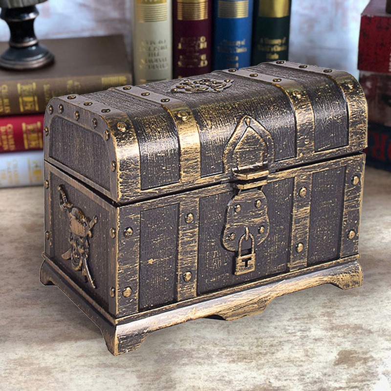 Treasure Chest Decorative Keepsake Jewelry Box Electroplating Gold