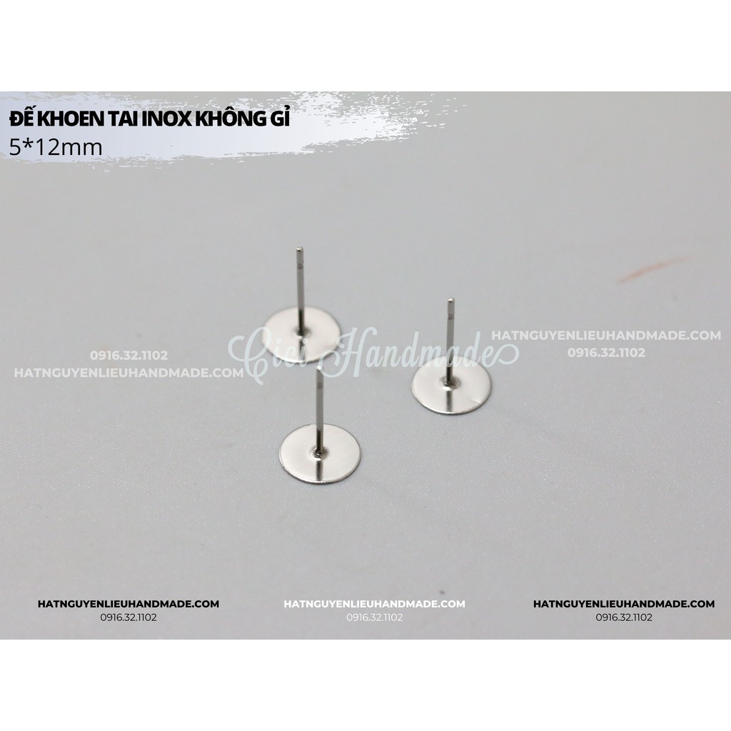 Túi 20c đế khoen tai inox không gỉ Stainless steel Cici Handmade chuyên hạt đá hạt pha lê hạt cườm hạt trang sức