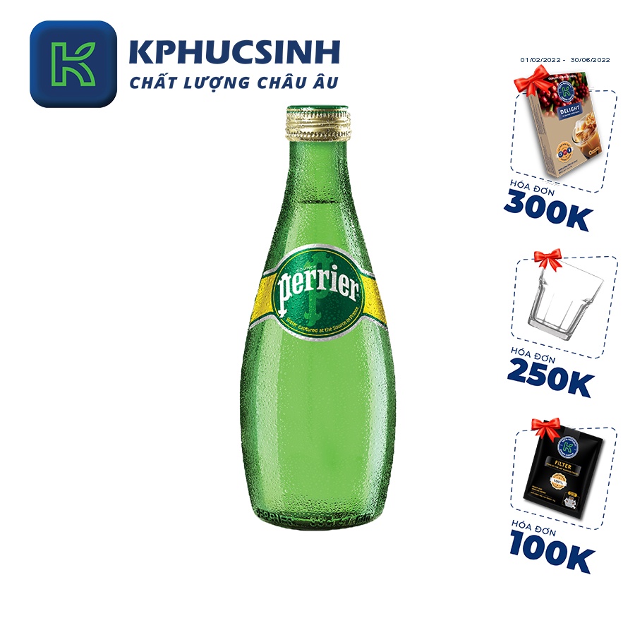 Nước khoáng có gas Perrier 33cl KPHUCSINH - Hàng Chính Hãng