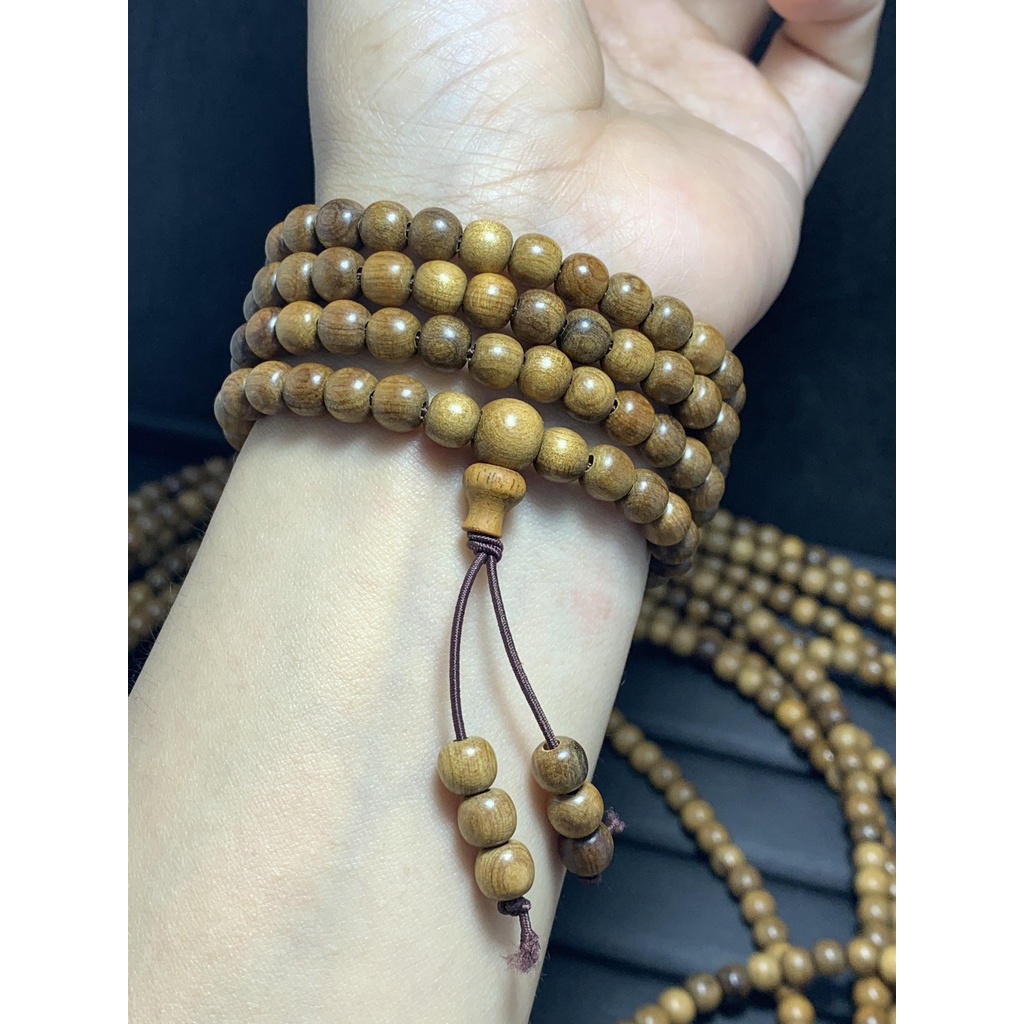 Vòng tay bát tràng- Chuỗi gỗ bách xanh 108 hạt thơm ngát