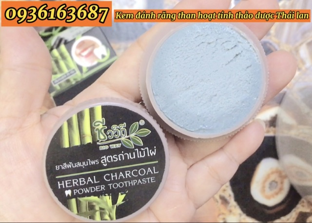 🌸 Kem đánh răng trắng bóng than và thảo dược Herbal Charcoal