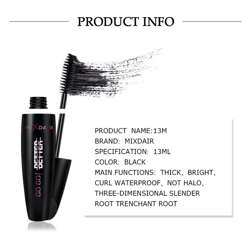 Mascara dài mi MIXDAIR chống nước sợi lụa 3D màu đen chuốt mi 15ml | BigBuy360 - bigbuy360.vn