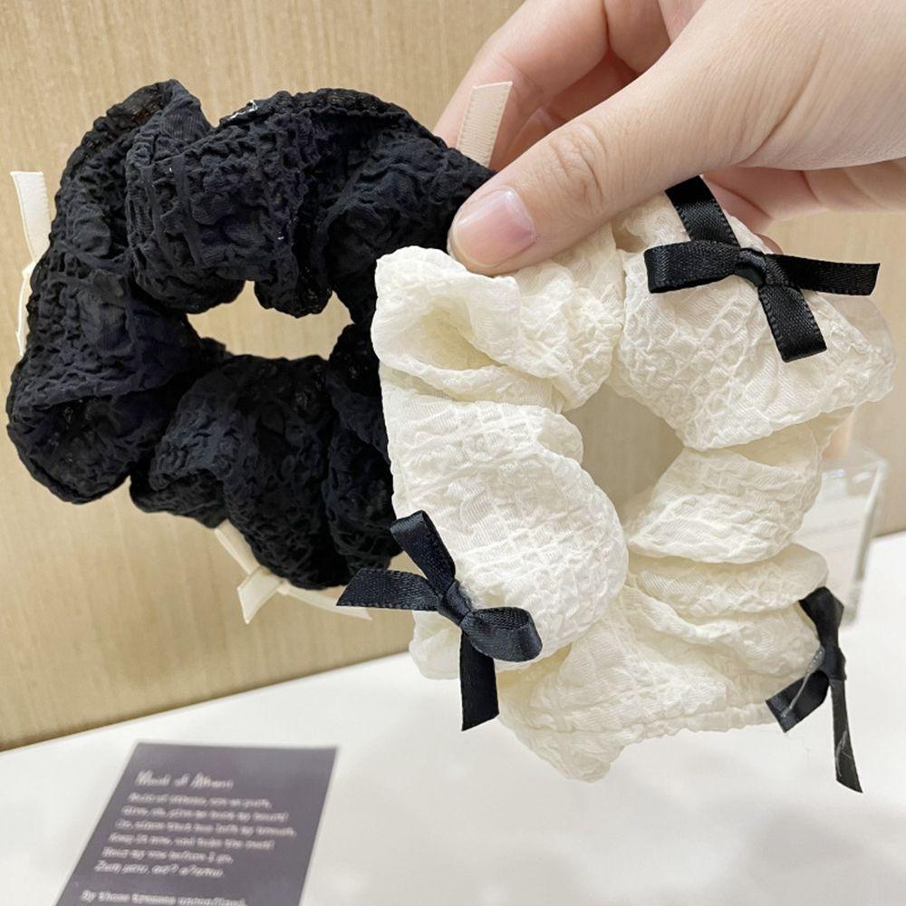 Dây Cột Tóc Đuôi Ngựa Màu Trắng Đen Kiểu Dáng Đơn Giản VANES1 Dành Cho Nữ