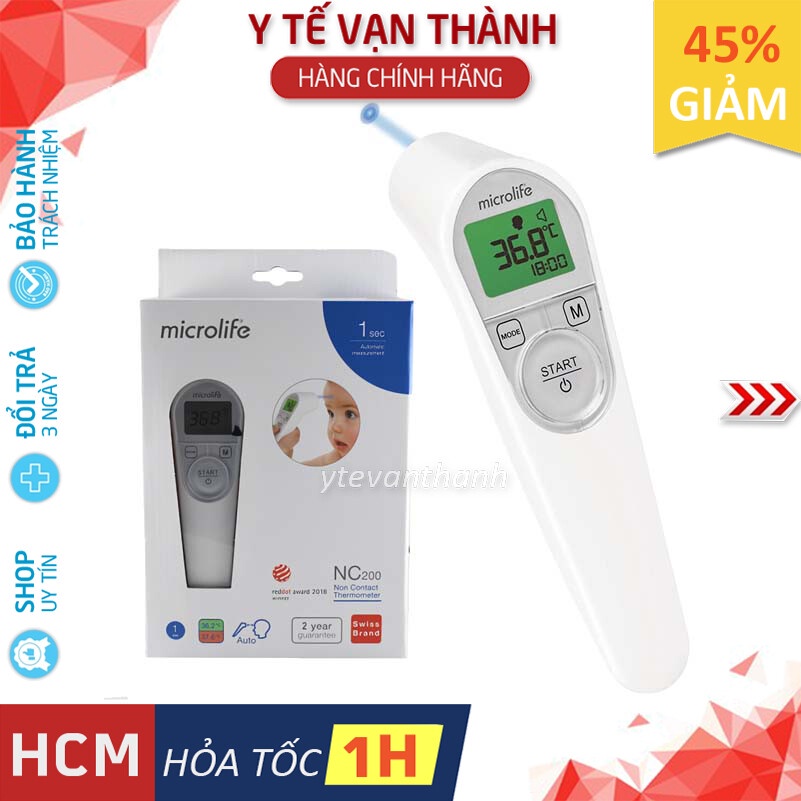 ✅ [CHÍNH HÃNG 100%] Nhiệt Kế Hồng Ngoại Đo Trán- Microlife NC200, An Toàn Cho Bé -VT0116