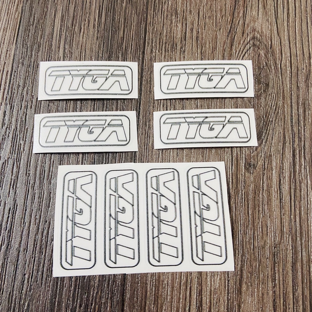 Tem in UV chữ TYGA cao cấp, tem trang trí xe máy LOGO TYGA