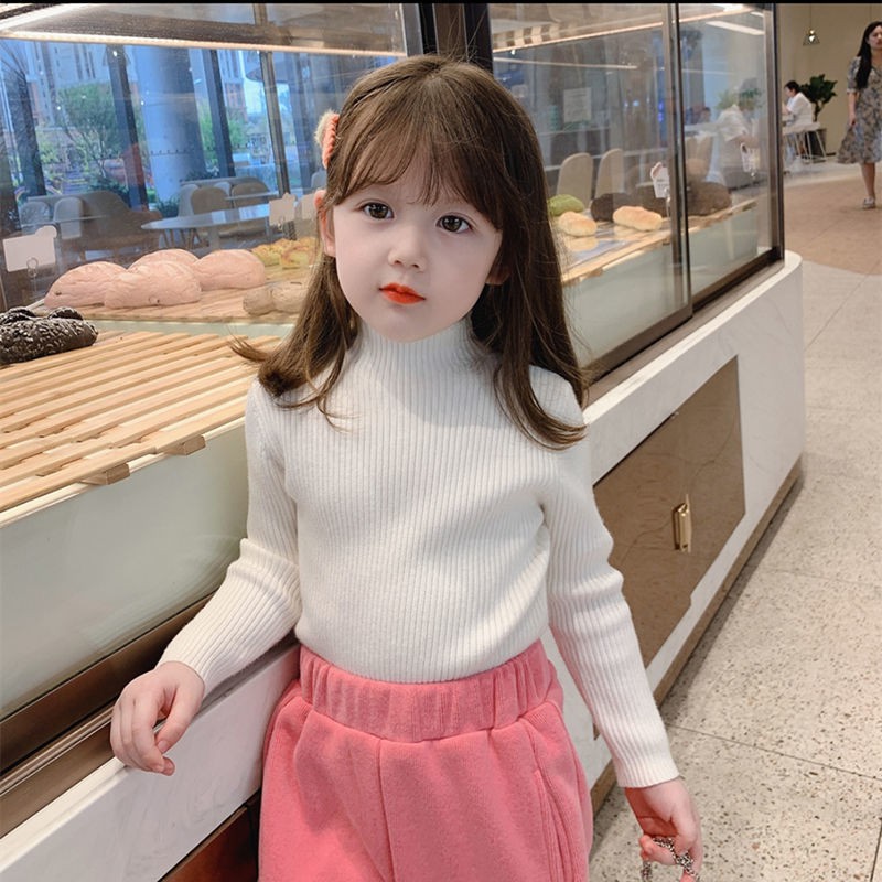 Thời Trang Mùa Xuân Và Mùa Thu Bé Gái Áo Len Cổ Lọ Dài Tay Bé Trai Áo Len Bé Trai Áo Len Cổ Lọ Ấm Áp
