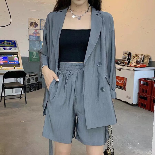 SET ÁO KHOÁC BLAZER 🎀[Có Ảnh Thật]🎀 CAO CẤP THẮT DÂY 1 BÊN ✨ PHONG CÁCH NHẬT CỰC SANG | BigBuy360 - bigbuy360.vn