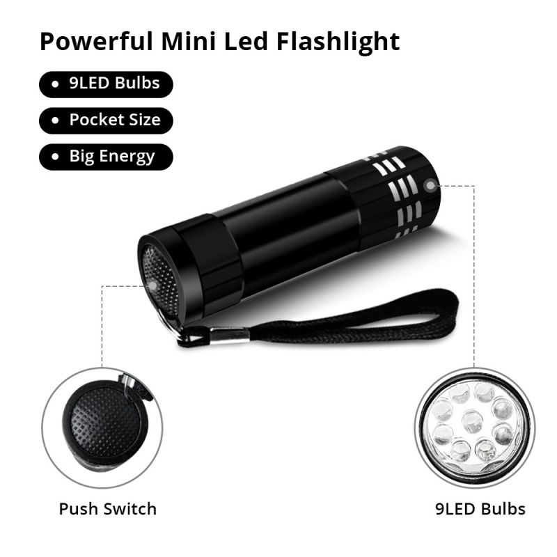 Đèn pin FONKEN nhỏ gọn với 9 bóng đèn LED siêu sáng có dây đeo tiện dụng khi cắm trại | WebRaoVat - webraovat.net.vn