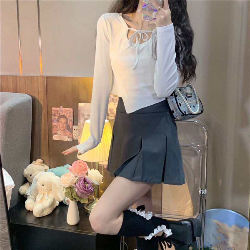 Mới Áo Thun Nữ Tay Dài Thiết Kế Độc Đáo