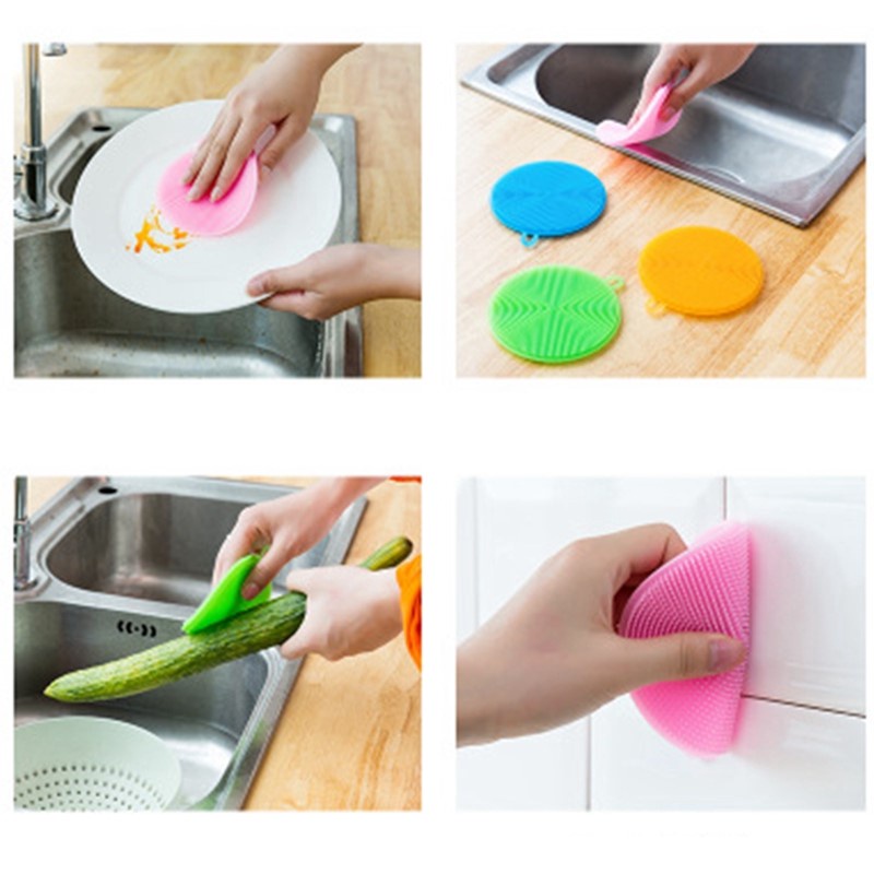 1 Miếng Rửa Chén Silicone Dày Đa Năng