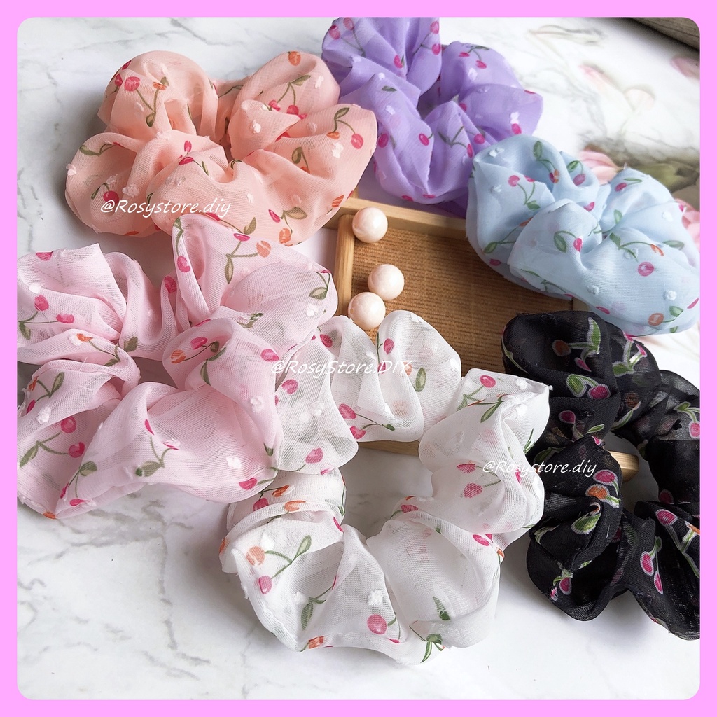 [Ảnh thật]CỘT TÓC VẢI SCRUNCHIES VOAN LỤA QUẢ CHERRY BI TIỂU THƯ - PHONG CÁCH ULZZANG PHỤ KIỆN THỜI TRANG NỮ GIÁ RẺ ĐẸP