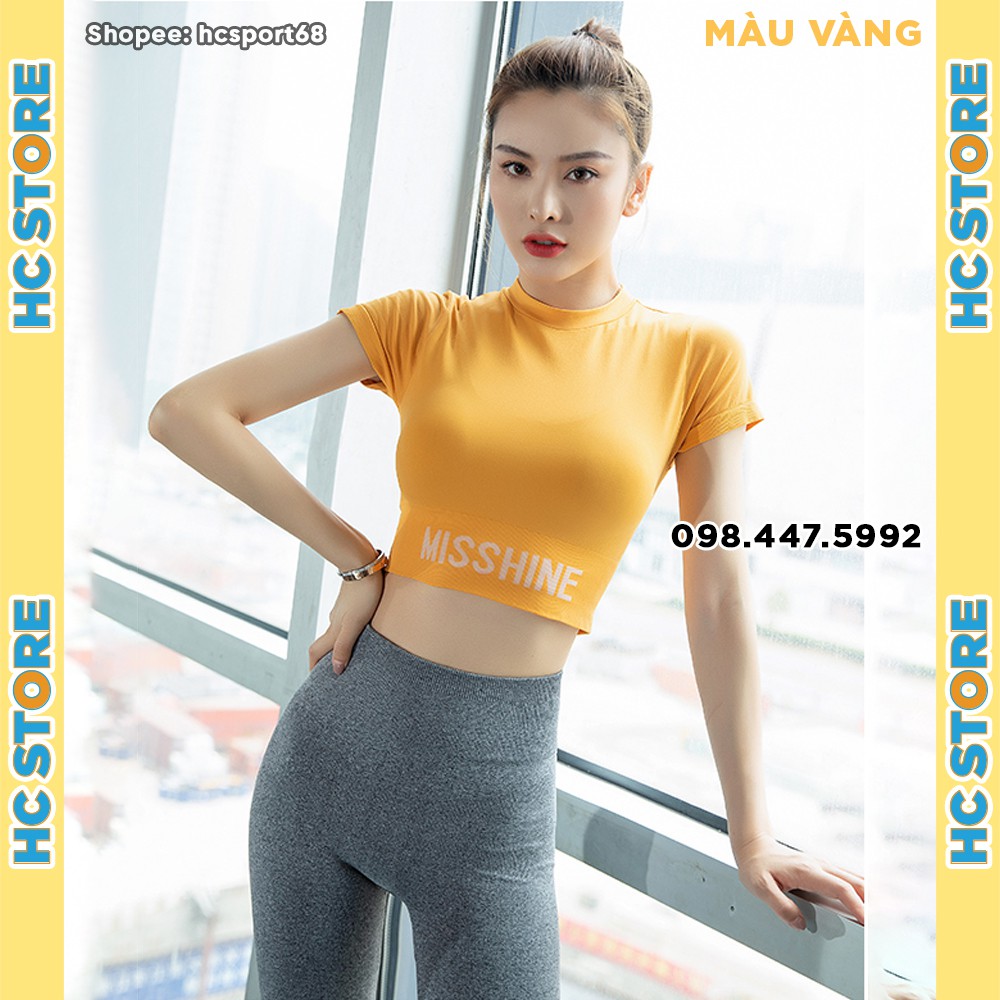 Set Bộ Quần Babies Gym Và Áo Croptop Misshine SET06 Tập Gym Yoga Nữ Chất Dệt Kim, Quần Lưng Cao, Nâng Mông, Áo Co Giãn