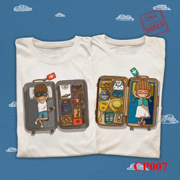 [Dou Collection] Áo Couple Áo Đôi Nam Nữ Thiết Kế Họa Tiết Kute Hàn Quốc  - Form Unisex - Chất Cotton - Mã AT043