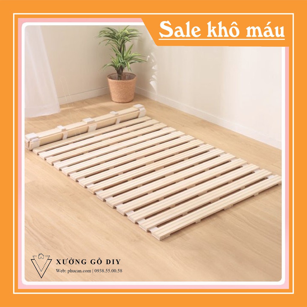 Giường cuộn trải sàn thông minh 80cm ⚡SALE SẬP SÀN ⚡ Gỗ Thông tự nhiên