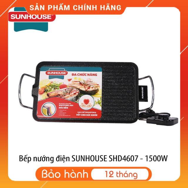 Bếp Nướng Điện SUNHOUSE SHD4607 1500w Không Khói - Bề Mặt Chống Dính Siêu Bền - Nướng Nhanh, Tiết Kiệm Điện Năng