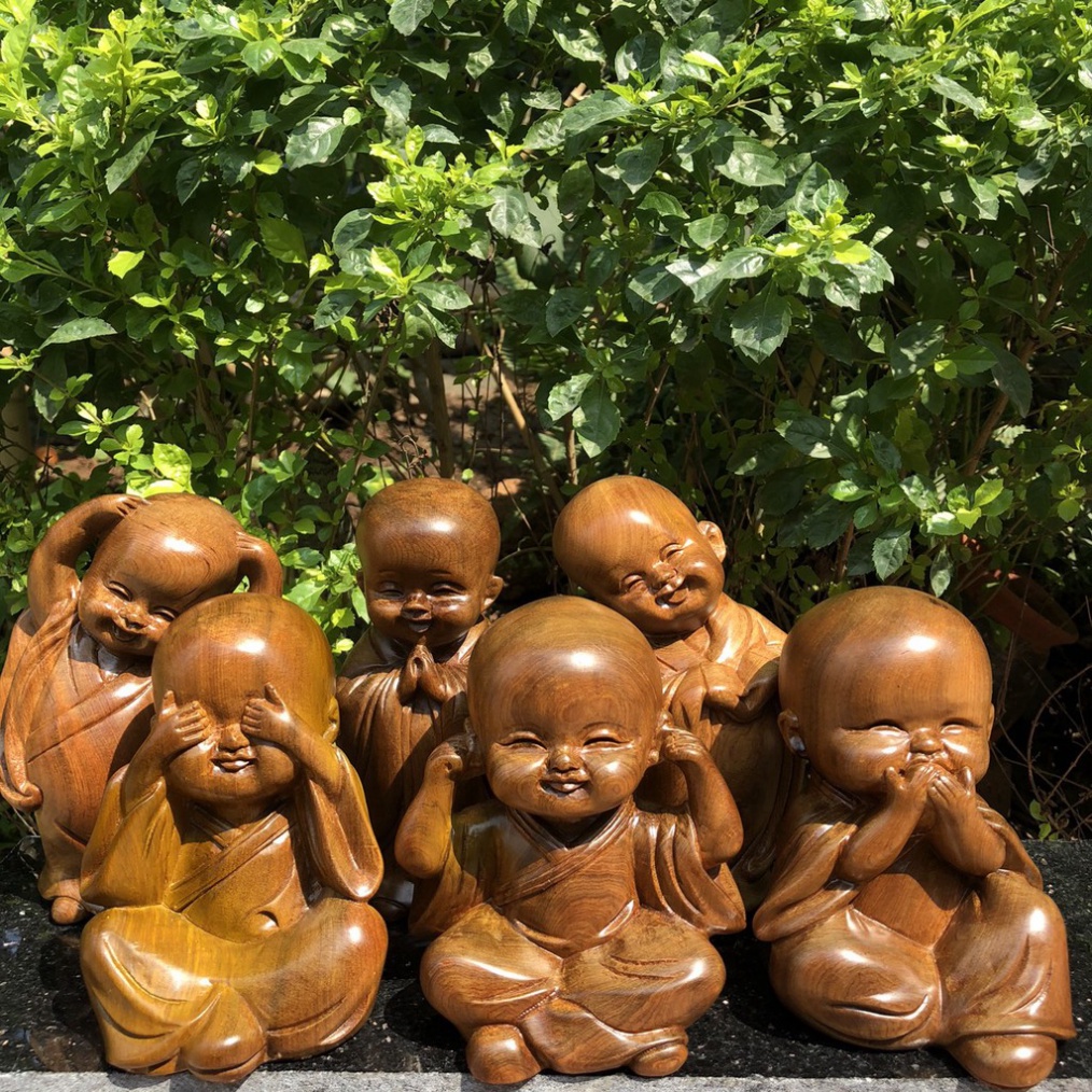 Tượng Gỗ Tam Tiểu 3 Không Tiểu Tượng Tam Không Cao 16 Cm