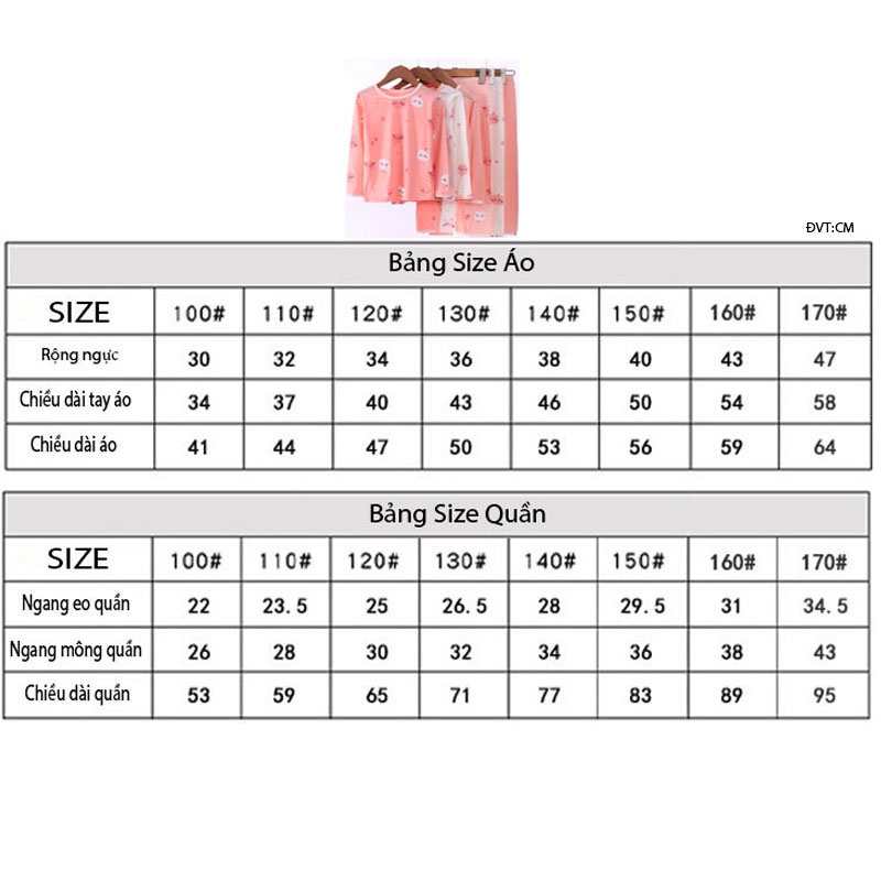 Bộ đồ ngủ dài tay mùa thu chất cotton cho bé Gái - chính hãng Mamdadkids