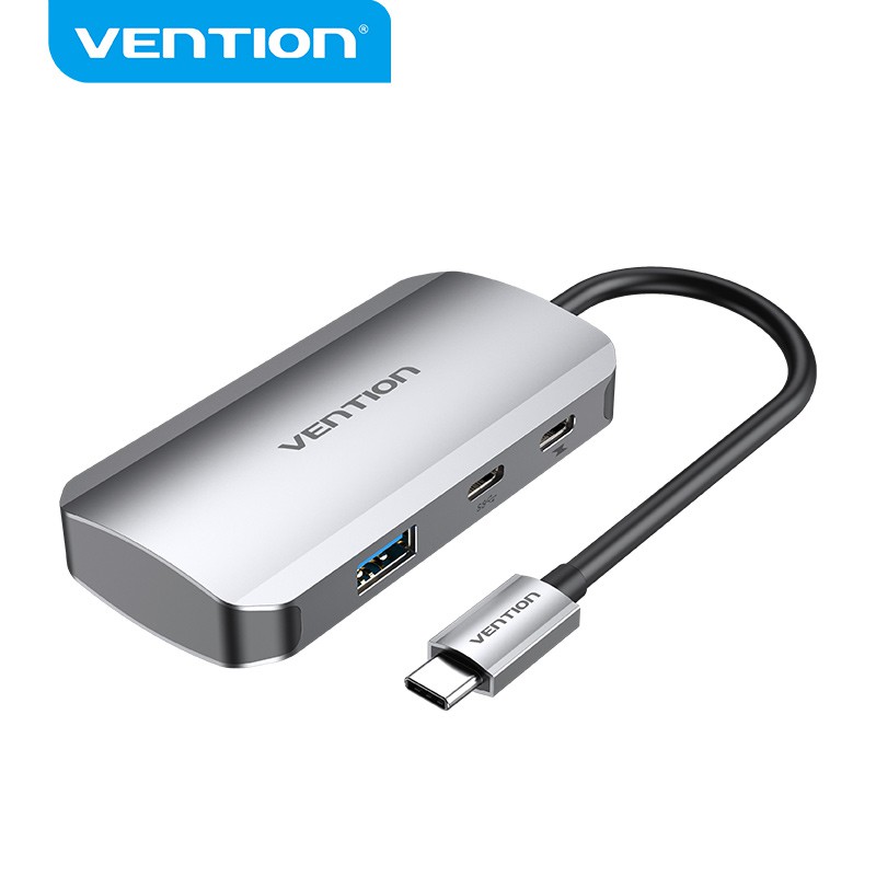 HUB VENTION 5 Trong 1 Type C Sang USB C Gen 1/ USB 3.0/ PD 100W 5Gbps Bằng Hợp Kim Nhôm Cho Laptop Máy Tính Bàn