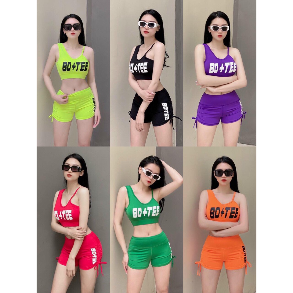 Set đồ tập gym yoga zumba fitness nữ Bo+Tee cao cấp dáng đùi siêu Hot