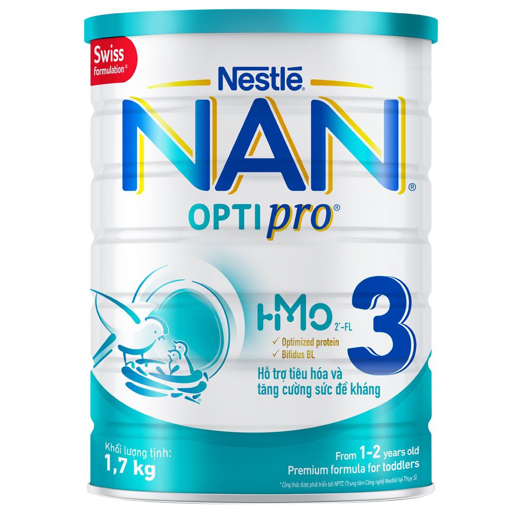 Combo 2 Lon Sữa Bột Nan Optipro 3 - 1700g