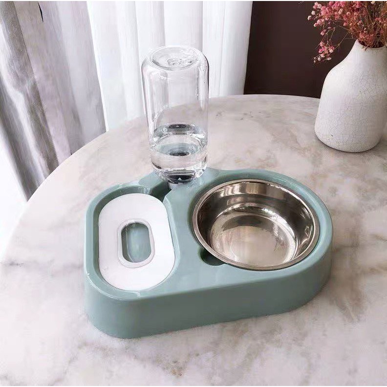 chén ăn hình ovan kèm bình nước 500ml (chén inox rời)