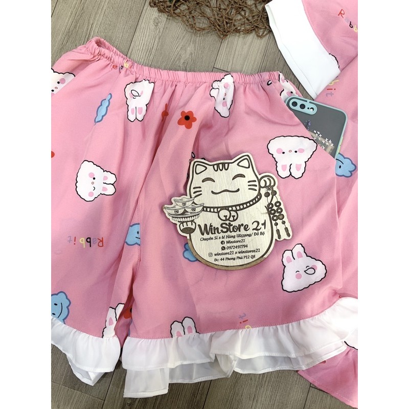 (FreeSize Lụa ) Đồ Bộ Pijama Đùi lụa hàn thiết kế ( 40kg đến 60kg ) | BigBuy360 - bigbuy360.vn