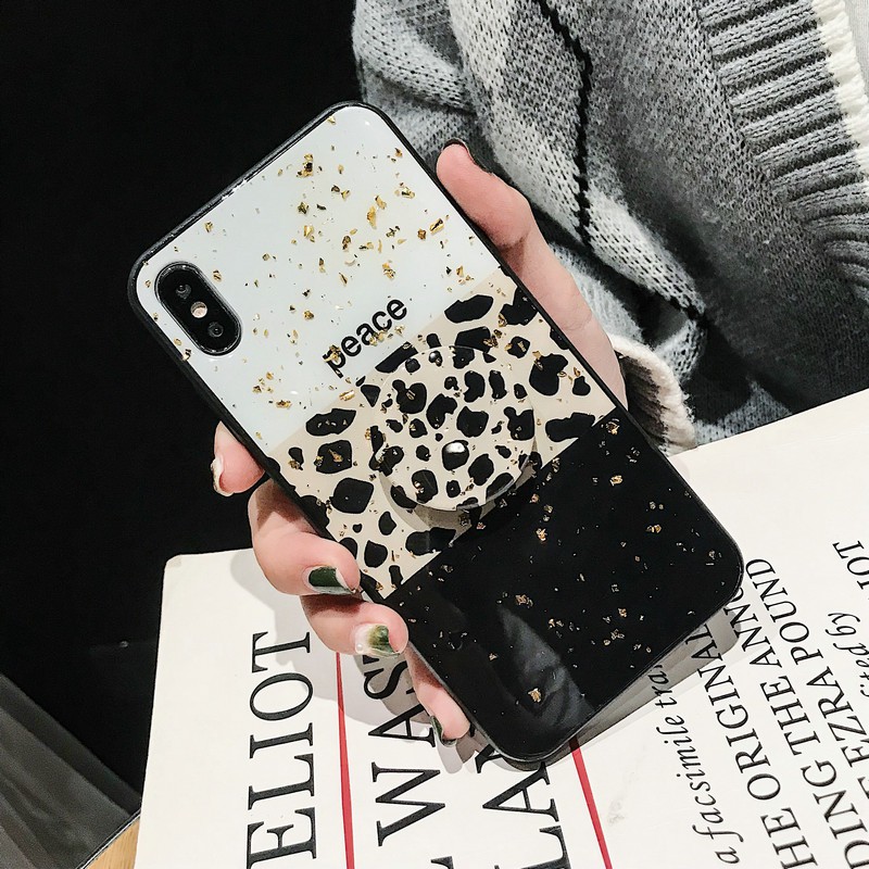 Redmi 9T Note 10 9 9S 8 Pro 7 Black Fashion Goddess Leopard Soft Case Full Cover + Holder & Stand BLF 65 66