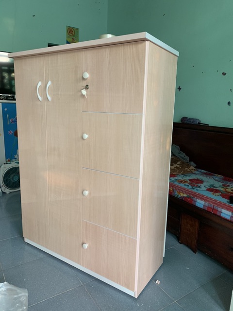 Tủ áo nhựa đài loan gỗ nhạt 105x1m45
