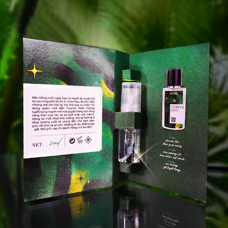 Nước hoa nam thơm lâu chính hãng Tropical Date Eau De Parfum chai 2ml nhỏ gọn, tiện dụng - LOLI & THE WOLF | Thế Giới Skin Care