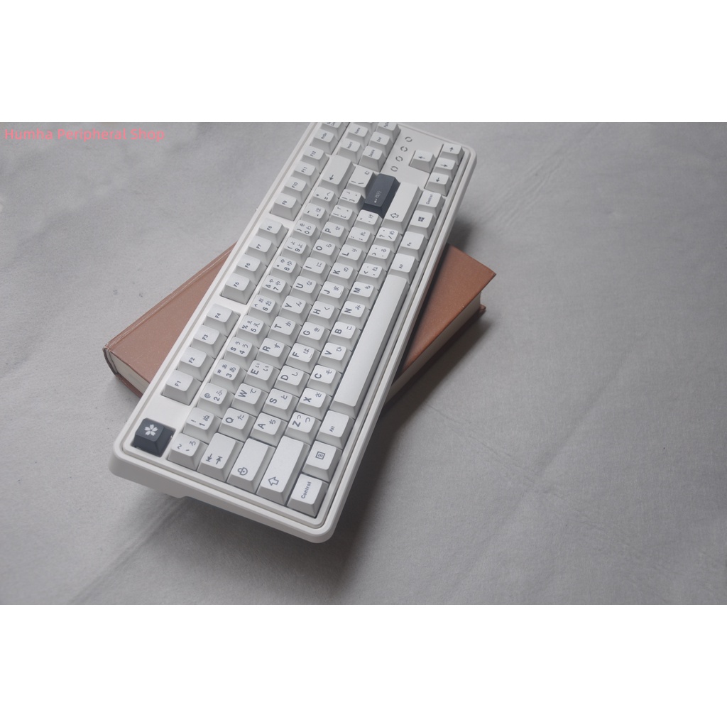 Humha Bàn Phím Cơ 127 Phím Chất Liệu PBT Nhuộm Đen Trắng Phong Cách Nhật Bản