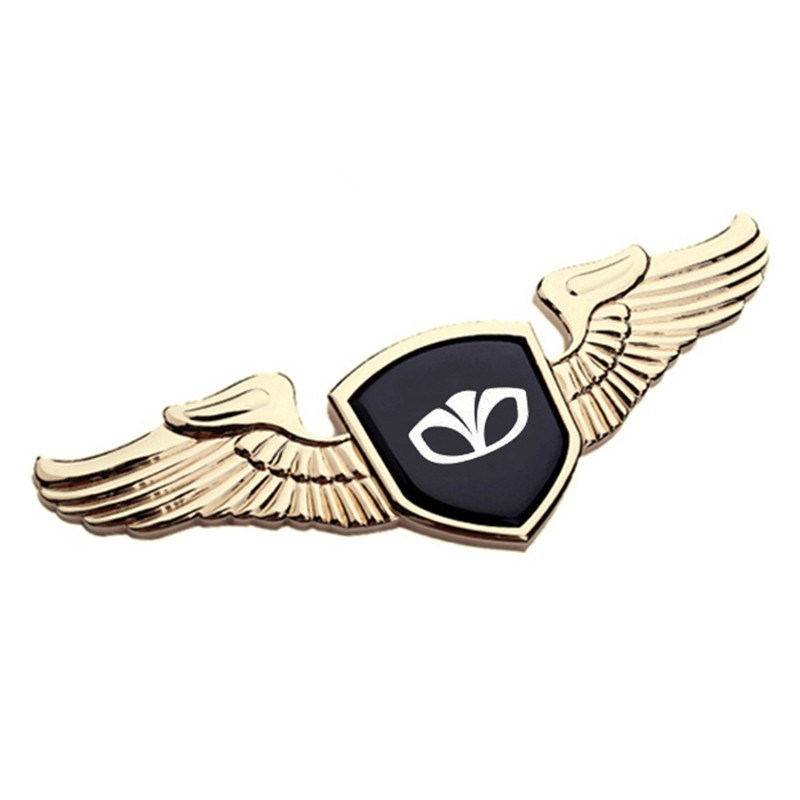 Miếng dán mui xe hơi bằng kim loại hình đôi cánh trang trí cho Daewoo G2X Gentra Korando Tosca