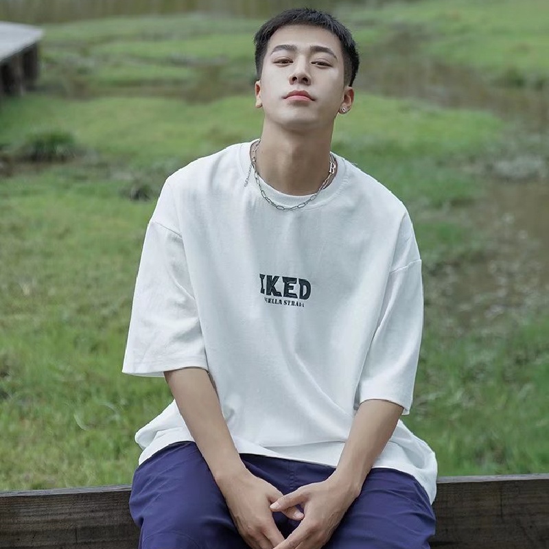 Áo Thun Tay Ngắn Dáng Rộng In Chữ Cỡ Lớn Thoải Mái Thời Trang Mùa Hè Cho Nam M-5XL